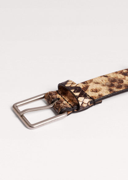 Brown Snake Embossed Metal Stud Belt | ME+EM Accessories