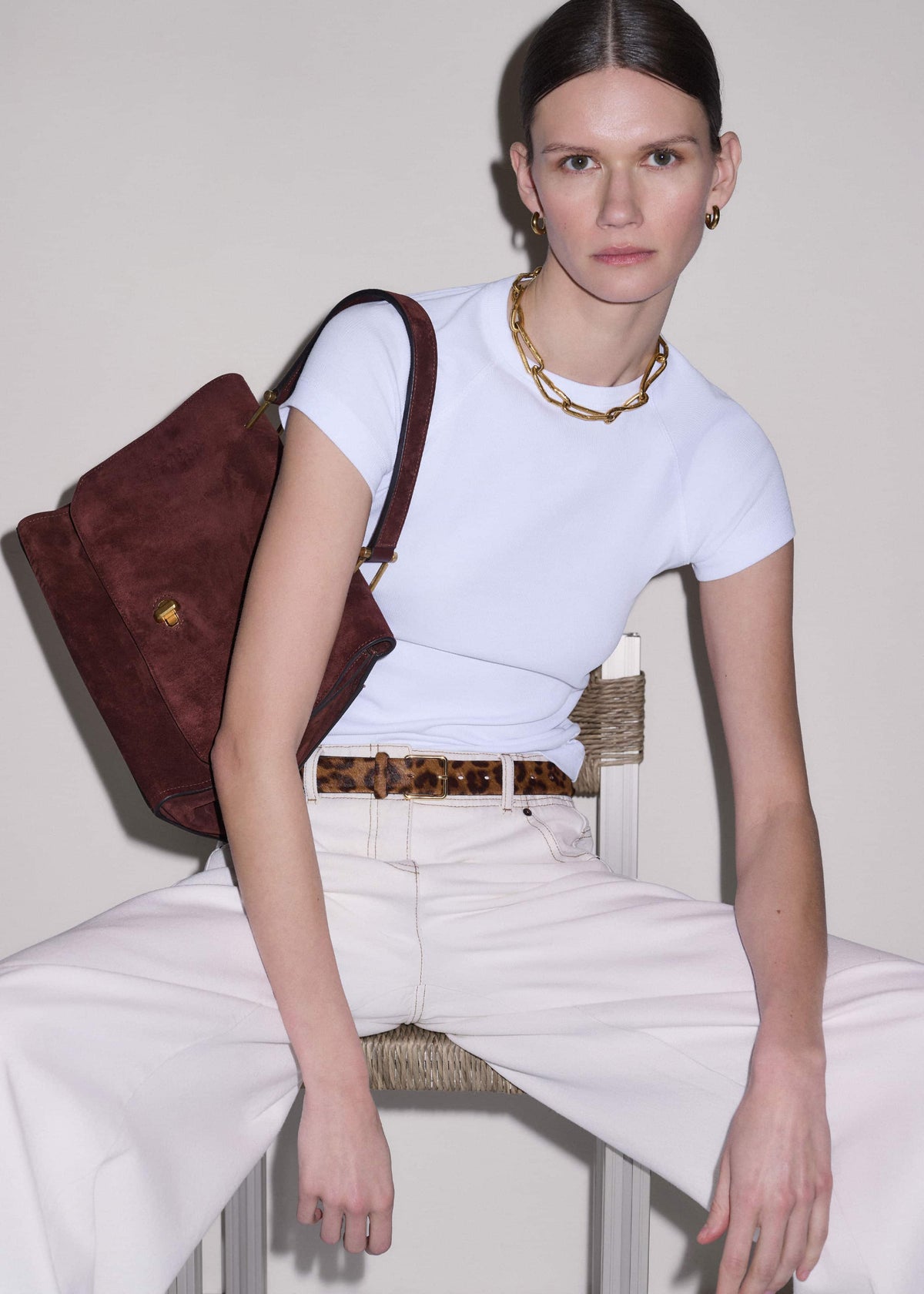Brown Leopard Print Classic Belt | ME+EM Accessories
