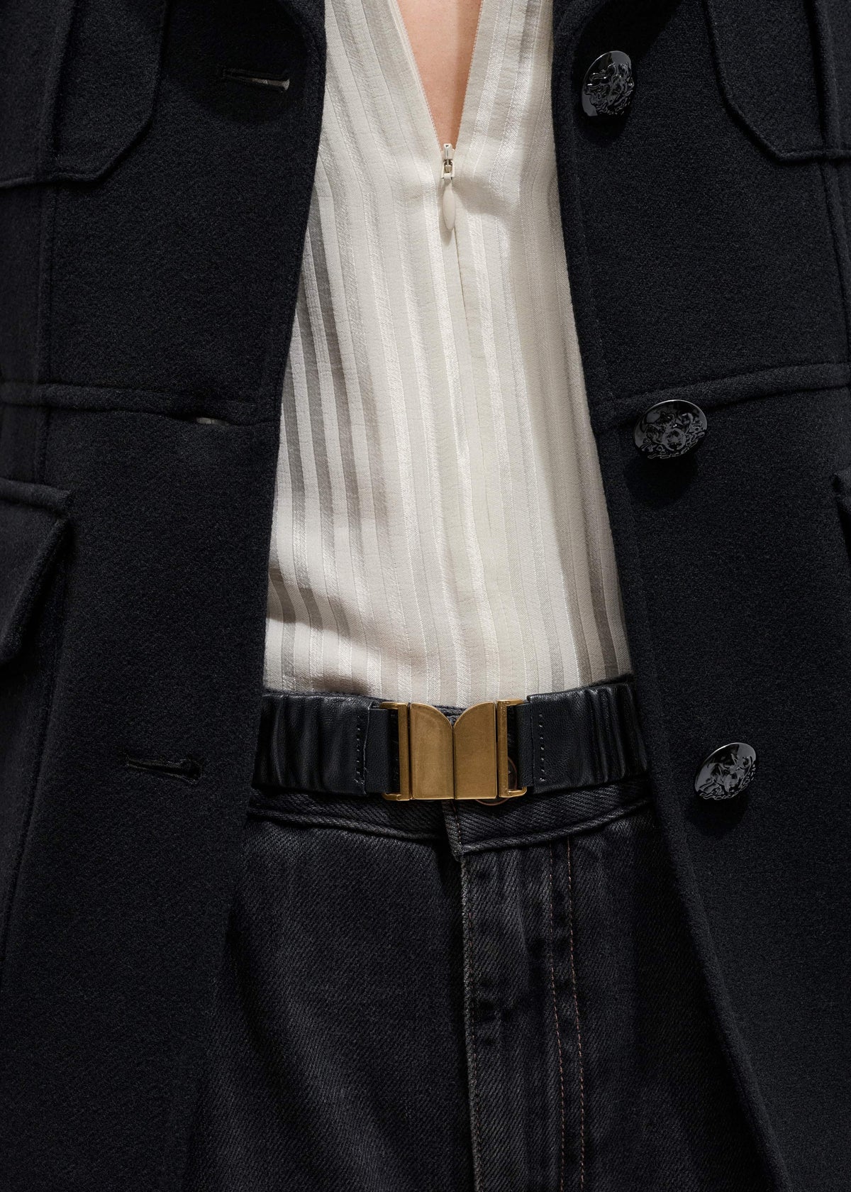 Black Elasticated Belt | ME+EM Accessories