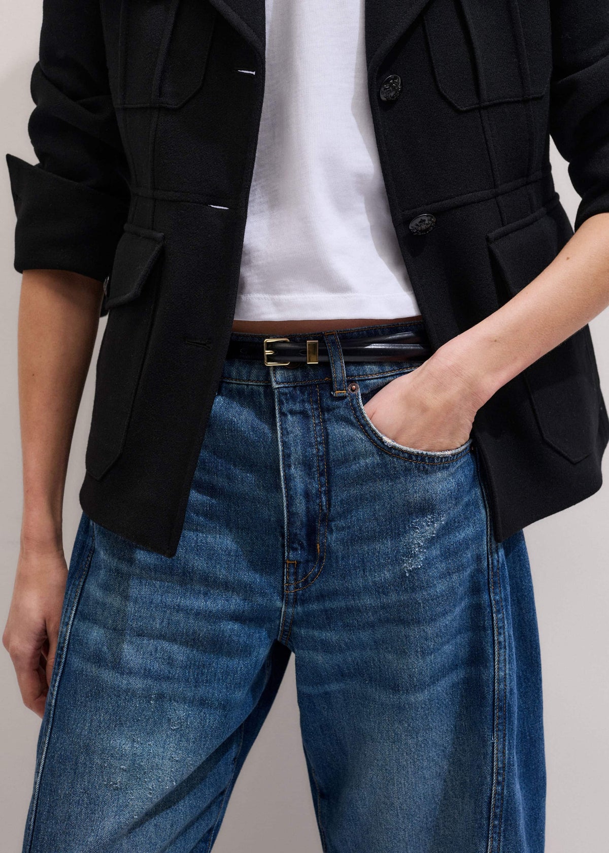 Black Skinny Belt | ME+EM Accessories