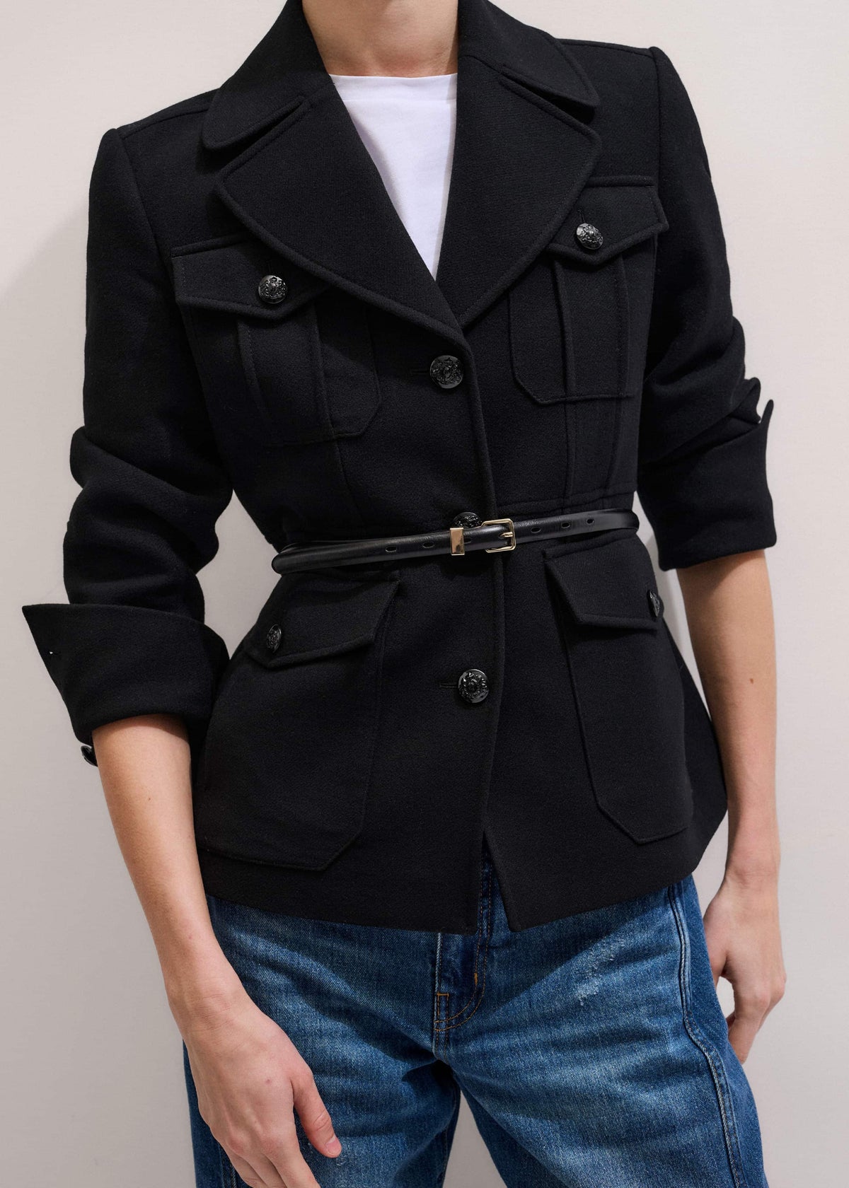 Black Skinny Belt | ME+EM Accessories