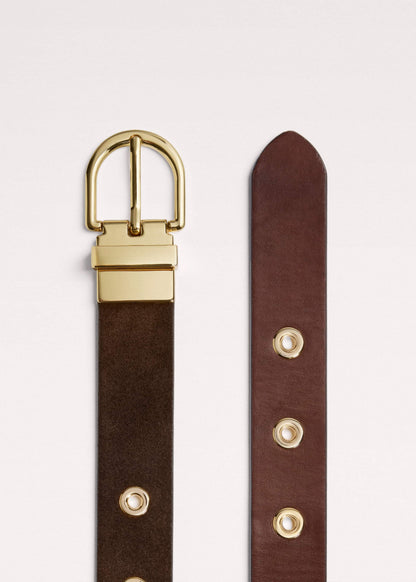 Brown Eyelet Reversible Belt | ME+EM Accessories