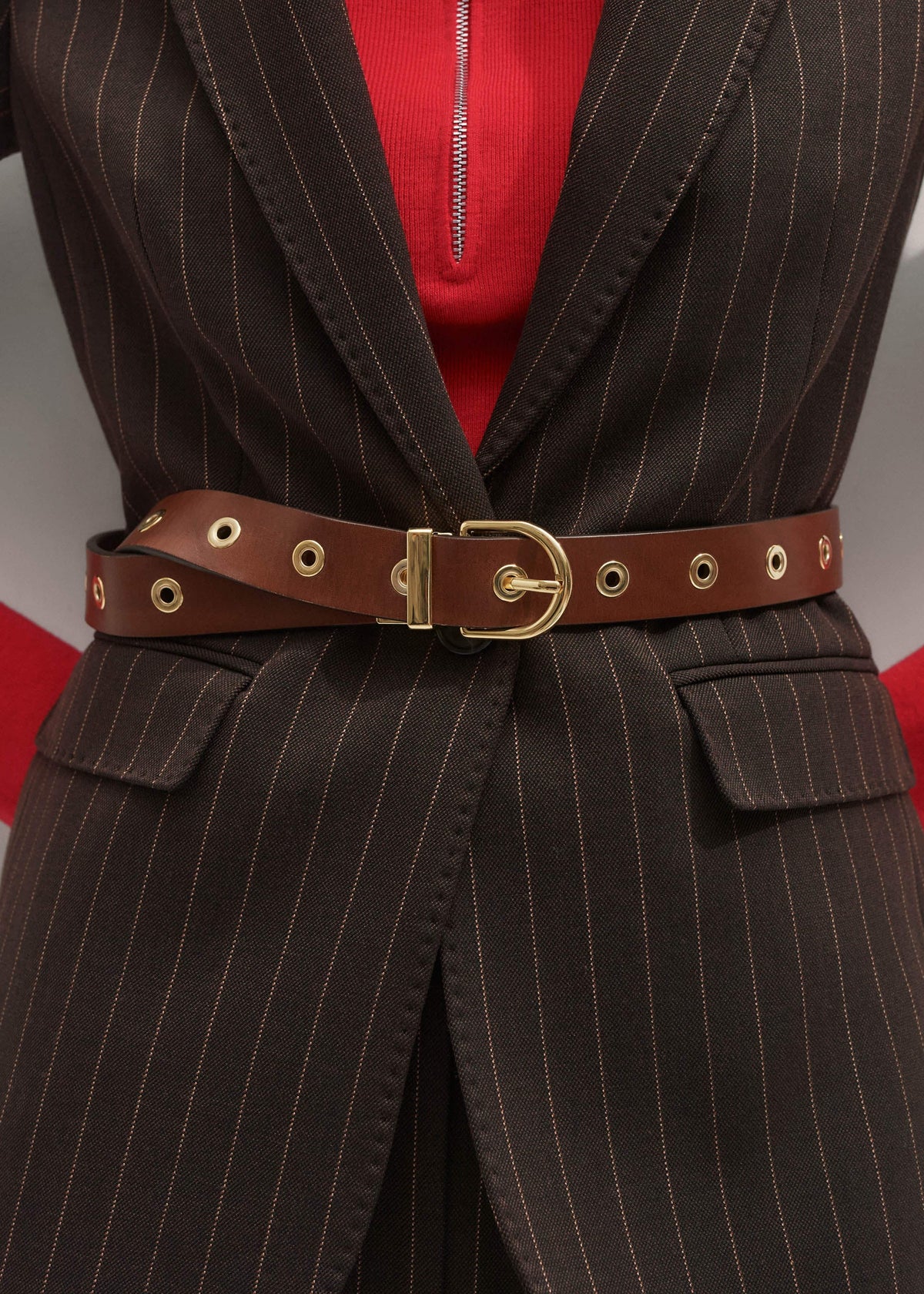 Brown Eyelet Reversible Belt | ME+EM Accessories