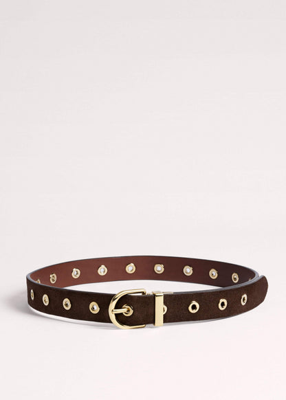 Brown Eyelet Reversible Belt | ME+EM Accessories