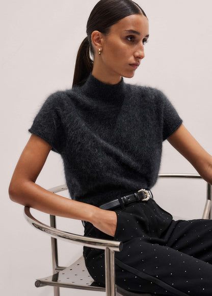 Black Faux Pearl Buckle Belt | ME+EM Accessories