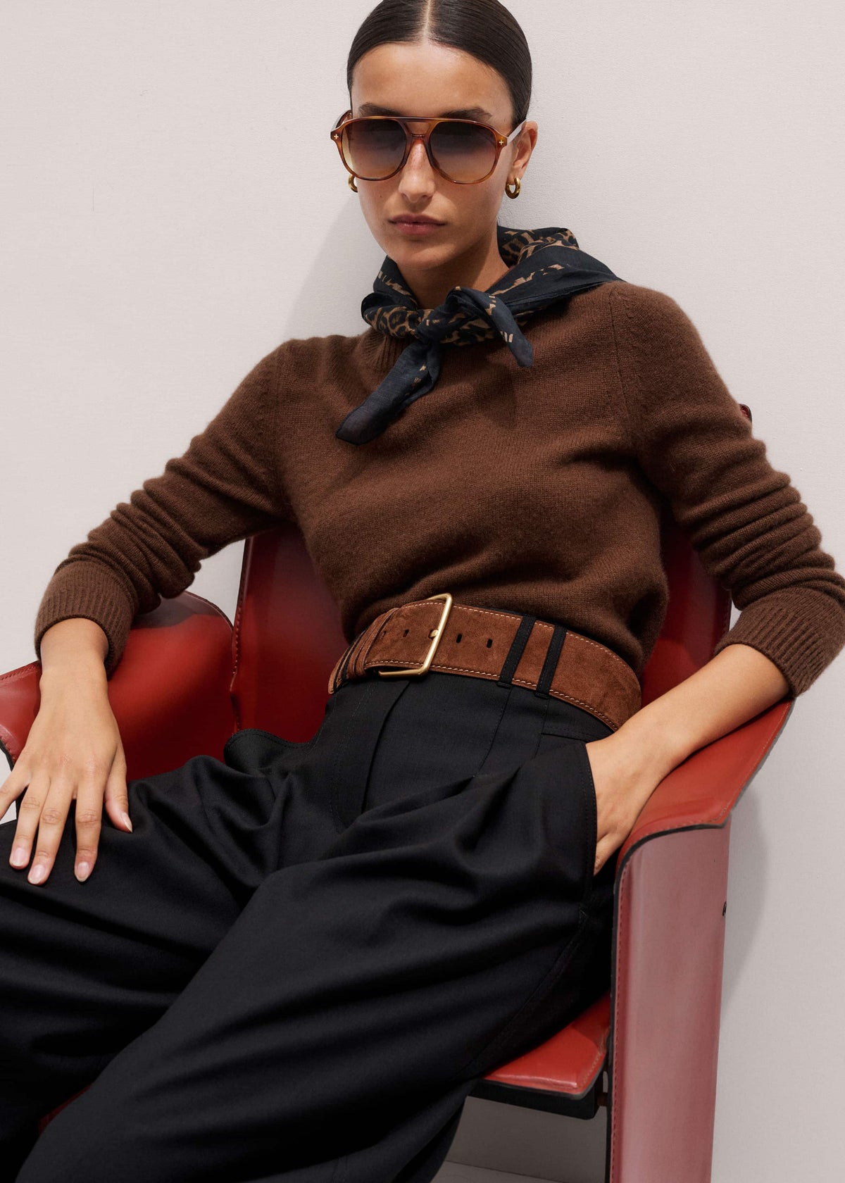 Brown Extra Wide Waisted Belt | ME+EM Accessories
