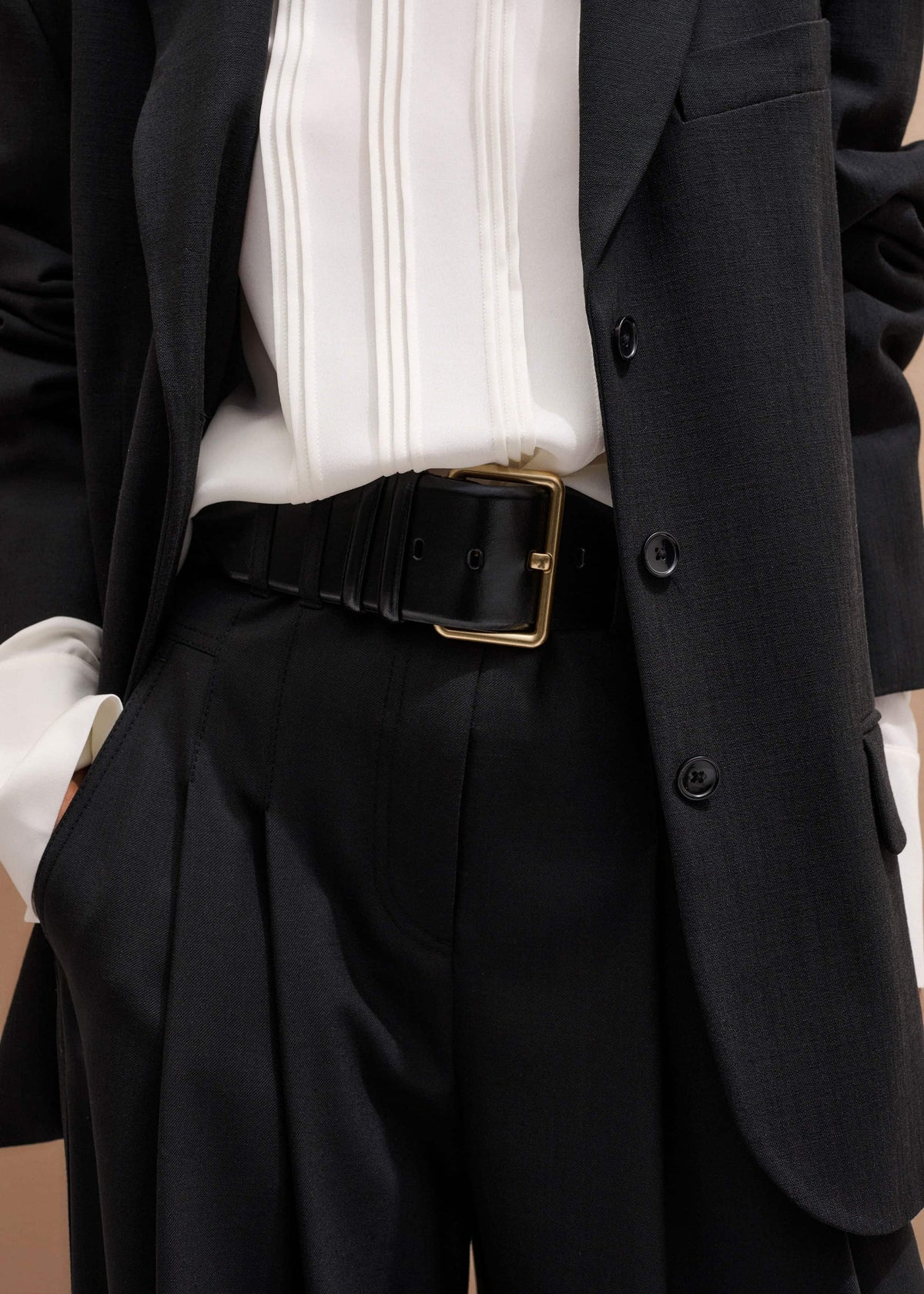Black Extra Wide Waisted Belt | ME+EM Accessories