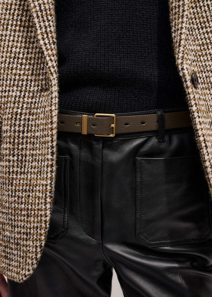 Olive Green Leather Reversible Belt | ME+EM Accessories