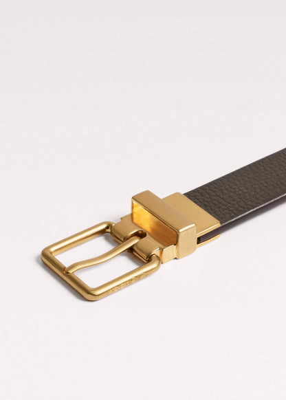 Olive Green Leather Reversible Belt | ME+EM Accessories