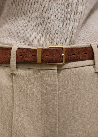 Red Italian Croc Print Reversible Belt | ME+EM Accessories