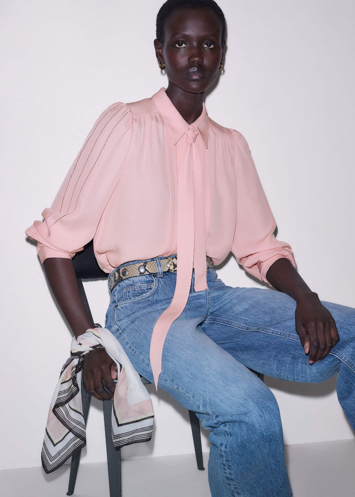 Pink Multi Stripe Border Scarf | ME+EM Accessories