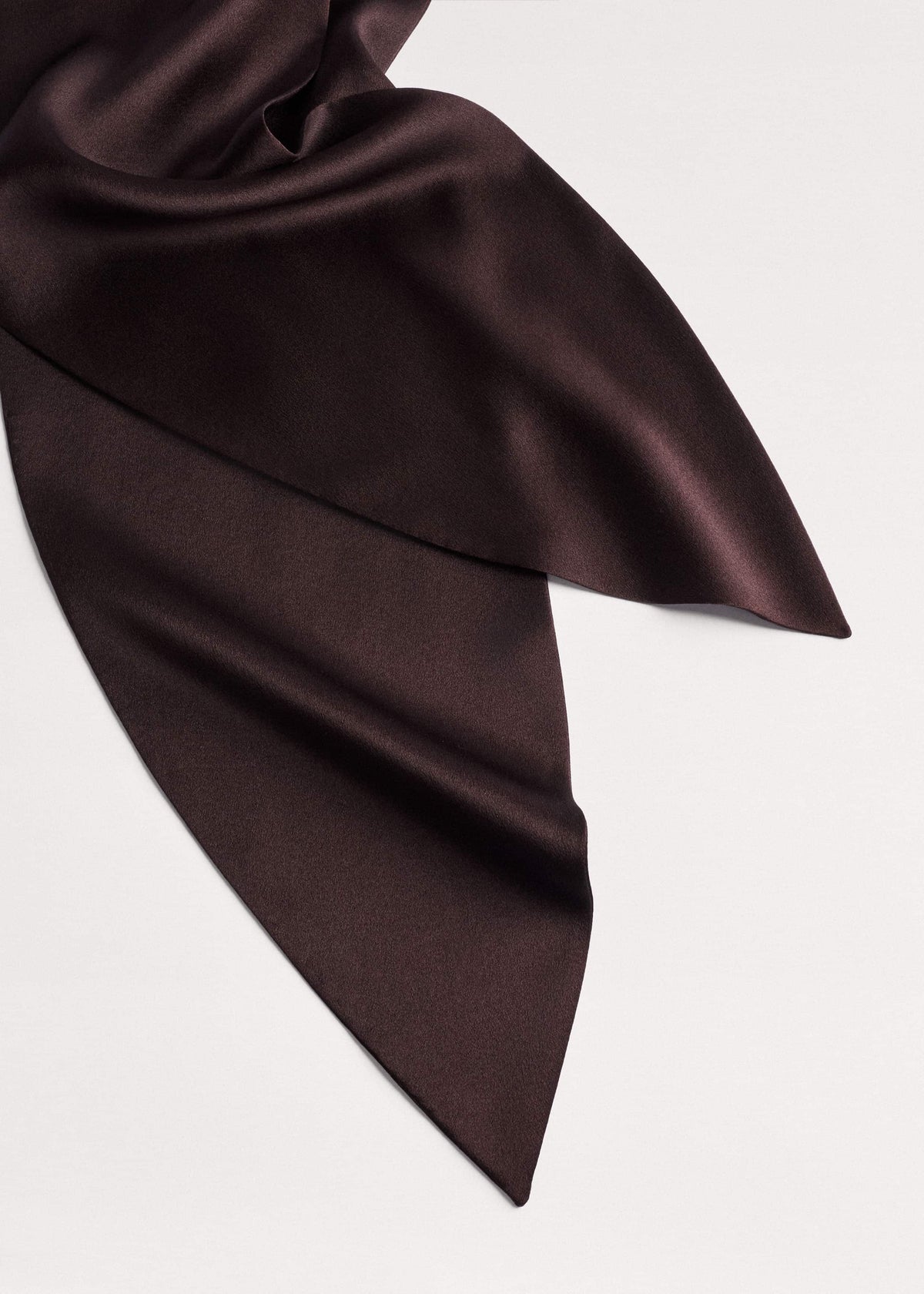 Brown Silk Satin Evening Scarf | ME+EM Accessories
