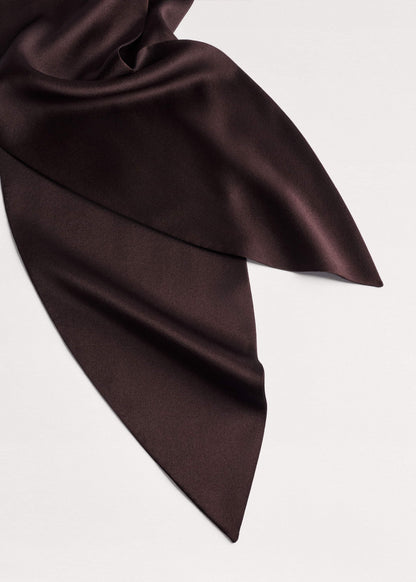 Brown Silk Satin Evening Scarf | ME+EM Accessories