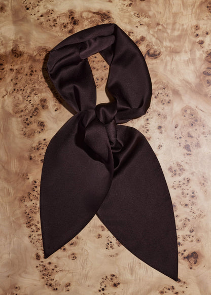 Brown Silk Satin Evening Scarf | ME+EM Accessories