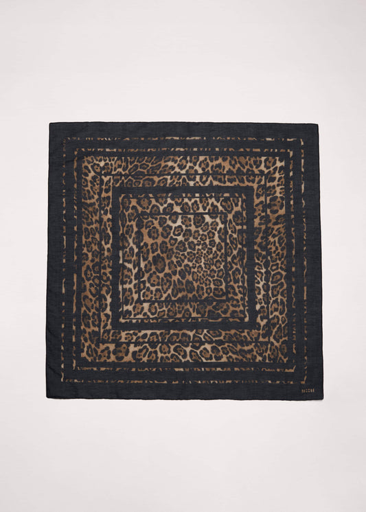 Brown Leopard Border Scarf | ME+EM Accessories