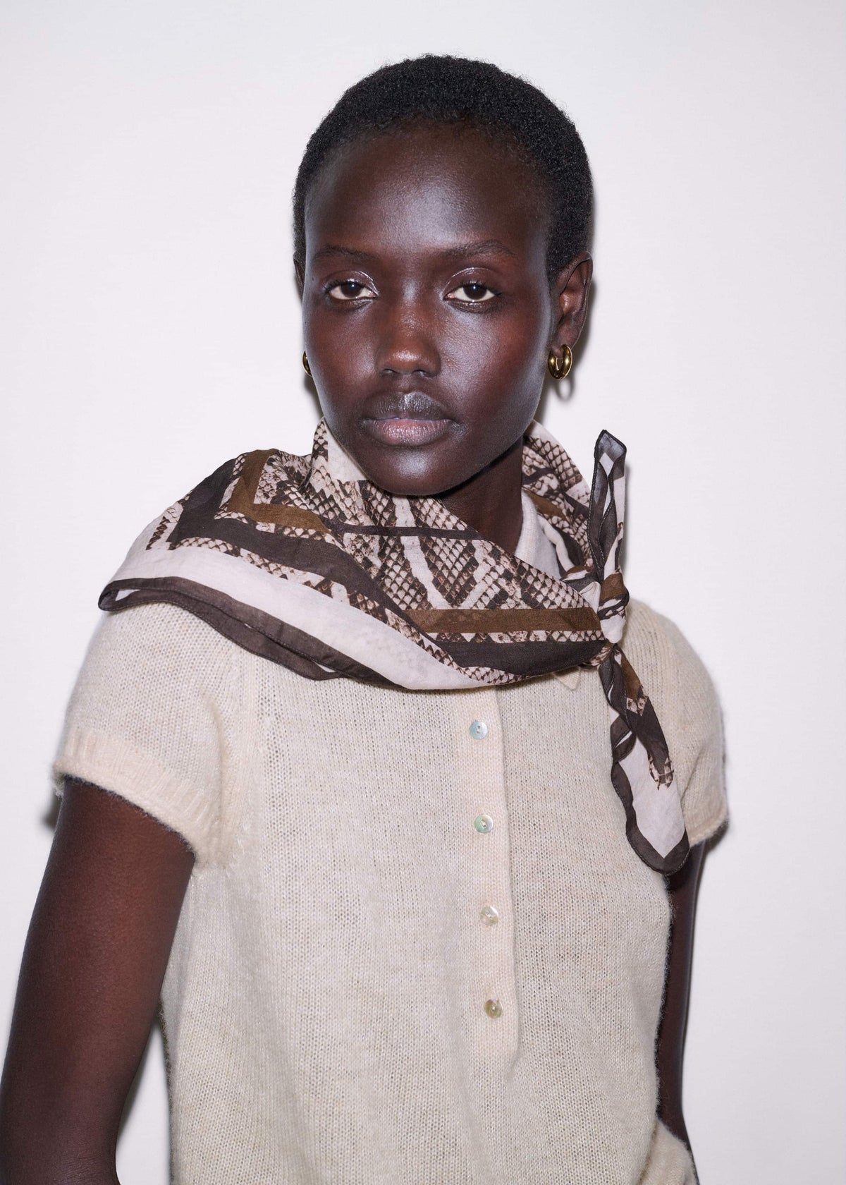 Snake Print Border Scarf | ME+EM Accessories
