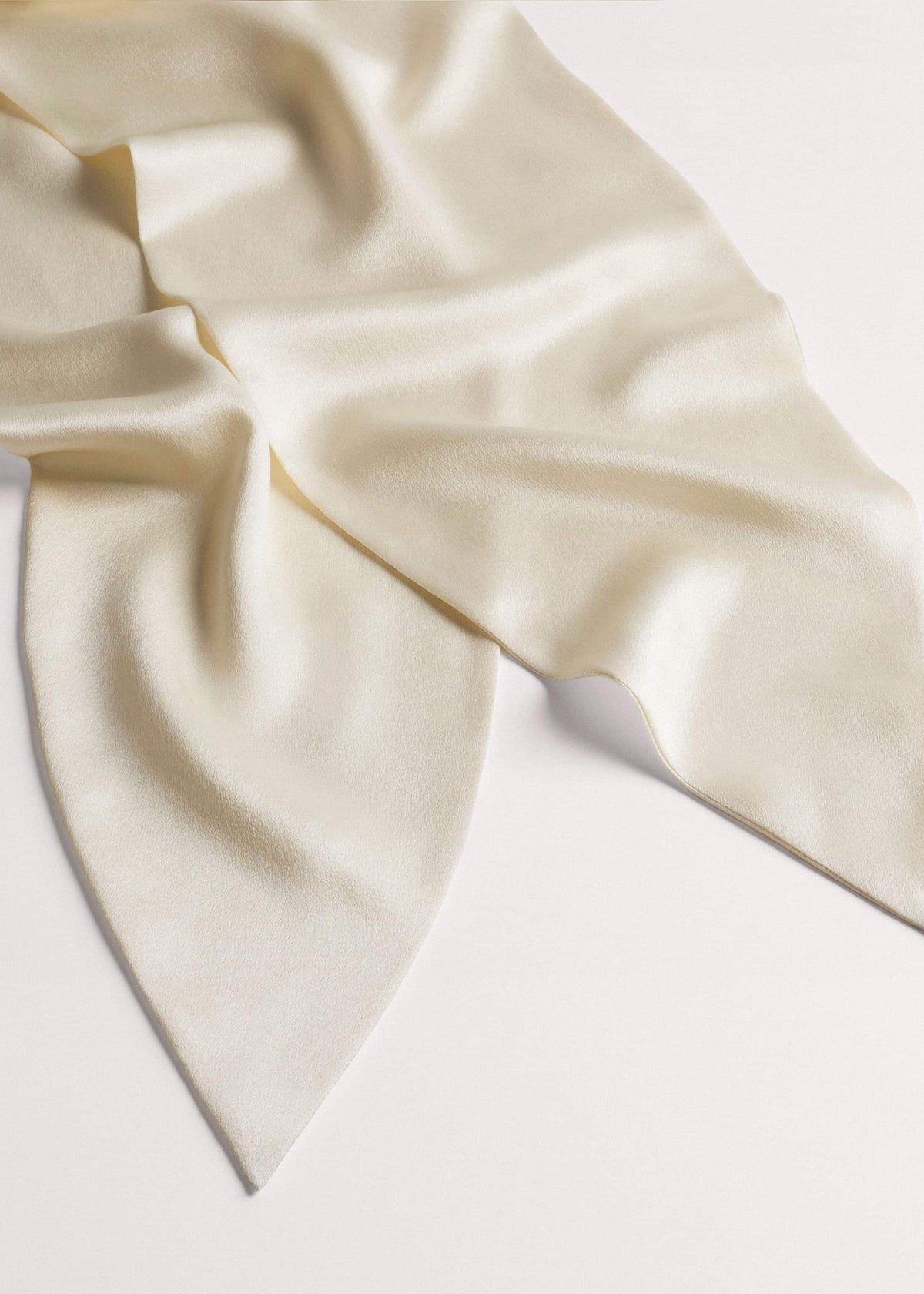 Cream Silk Satin Evening Scarf | ME+EM Accessories