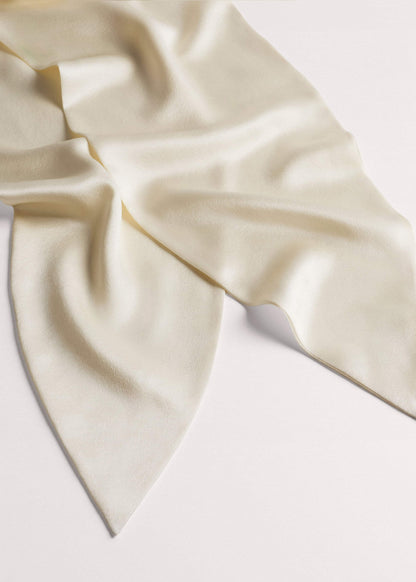 Cream Silk Satin Evening Scarf | ME+EM Accessories