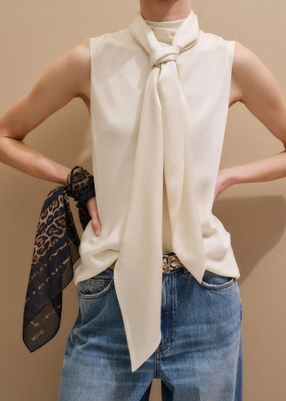 Cream Silk Satin Evening Scarf | ME+EM Accessories