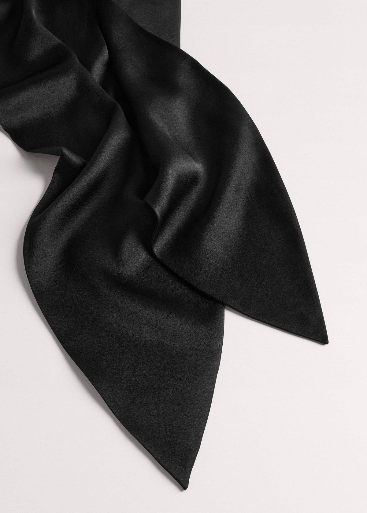 Black Silk Satin Evening Scarf | ME+EM Accessories