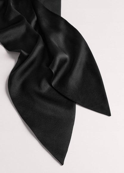 Black Silk Satin Evening Scarf | ME+EM Accessories