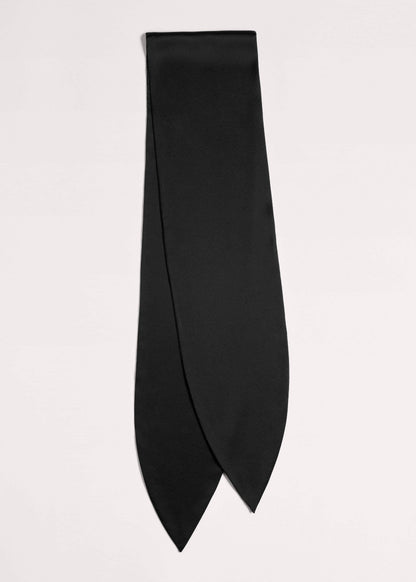 Black Silk Satin Evening Scarf | ME+EM Accessories