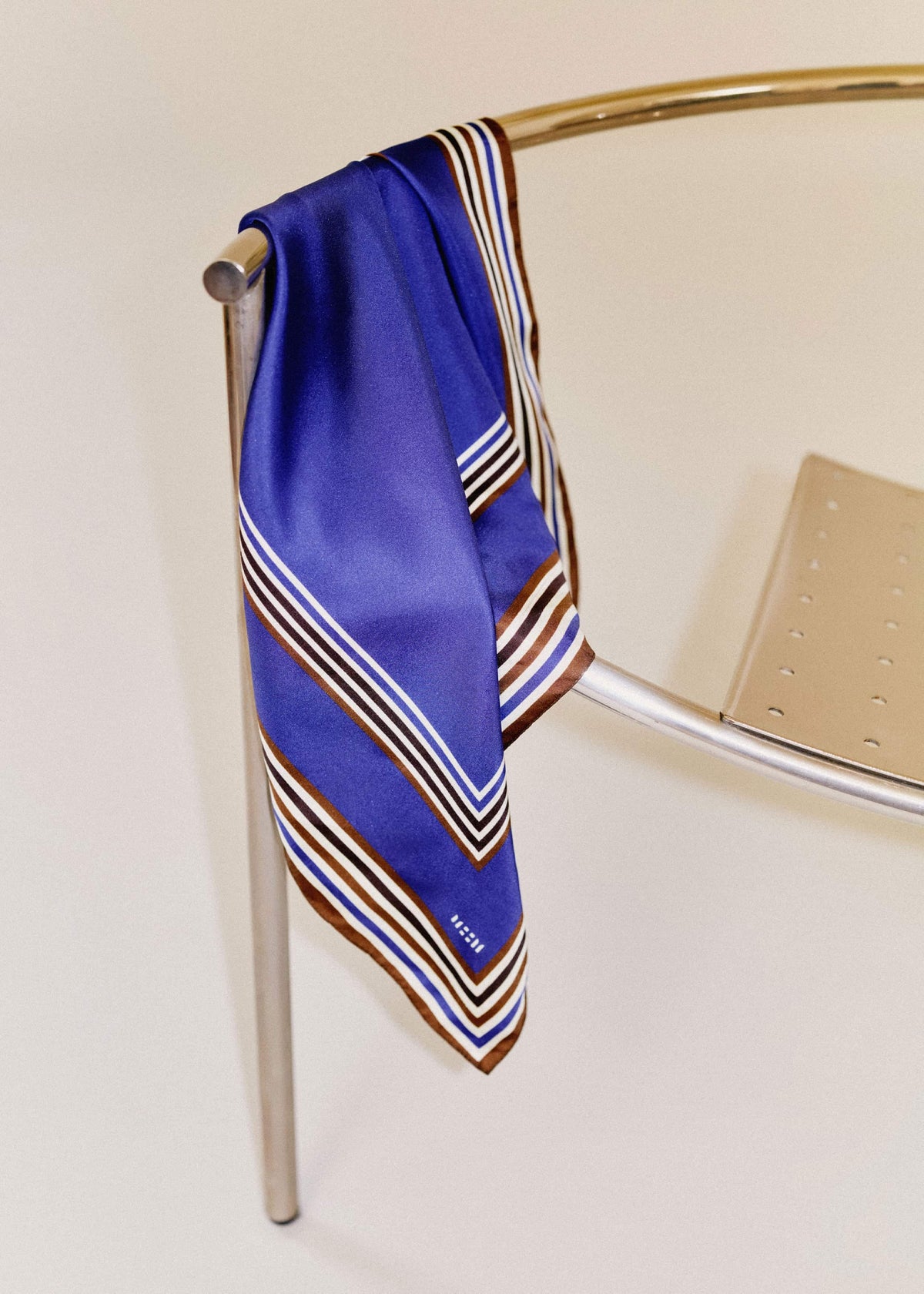 Blue Striped Silk Multi-Border Scarf | ME+EM Accessories