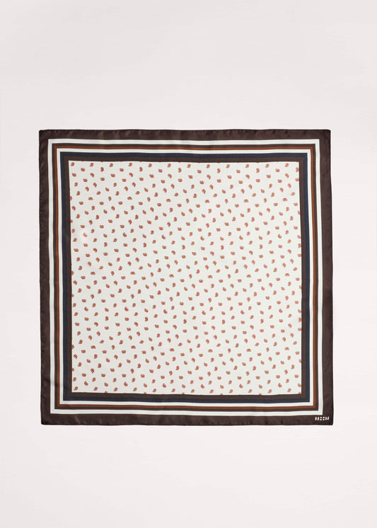 Cream Spaced Paisley Print Silk Scarf | ME+EM Accessories