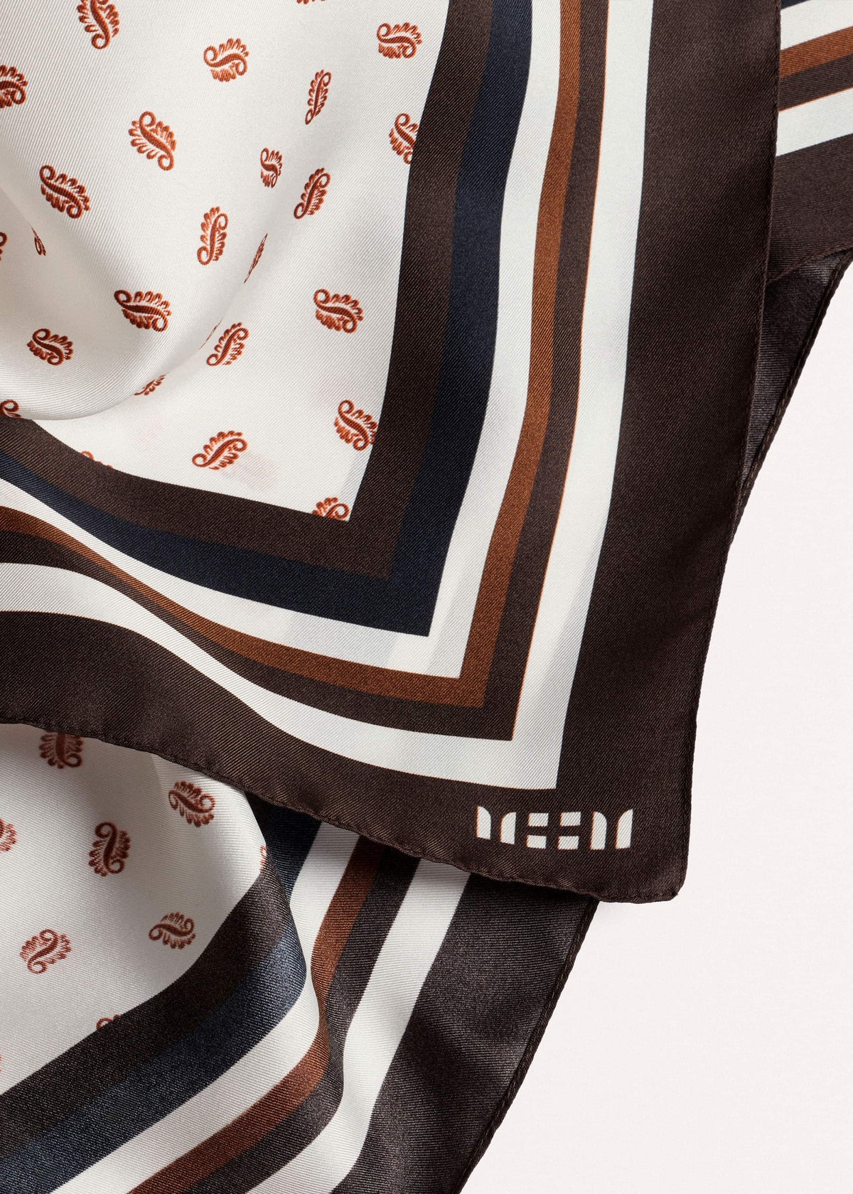 Cream Spaced Paisley Print Silk Scarf | ME+EM Accessories