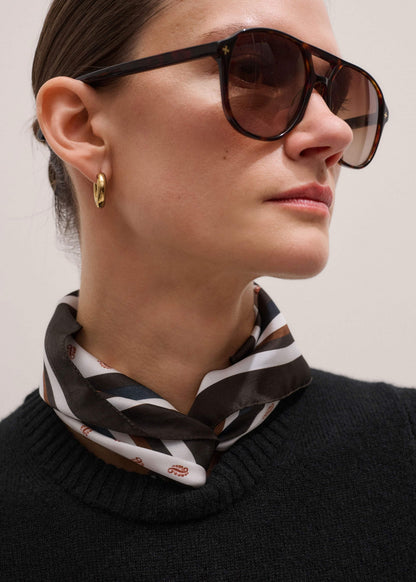 Cream Spaced Paisley Print Silk Scarf | ME+EM Accessories
