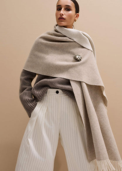 Cream Cashmere Blend Travel Scarf | ME+EM Accessories