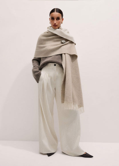 Cream Cashmere Blend Travel Scarf | ME+EM Accessories