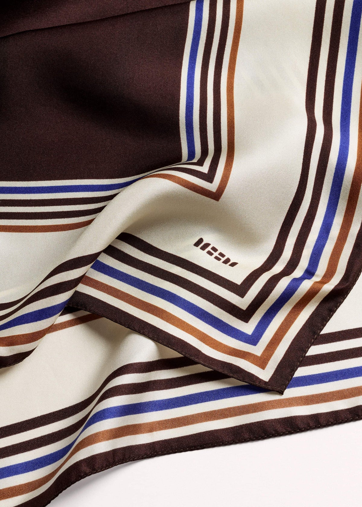 Brown Striped Silk Multi-Border Scarf | ME+EM Accessories