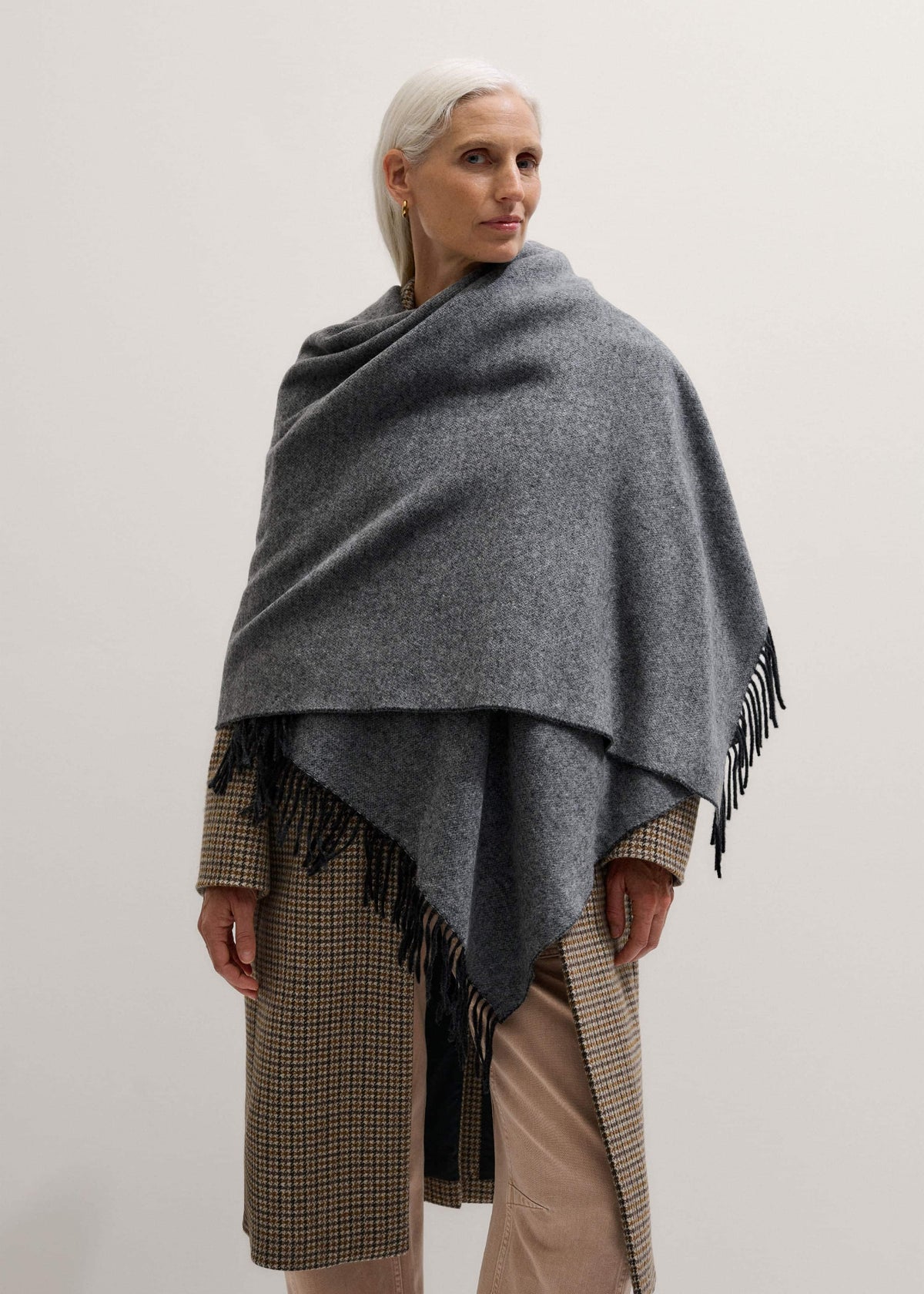 Gray Cashmere Blend Travel Scarf | ME+EM Accessories