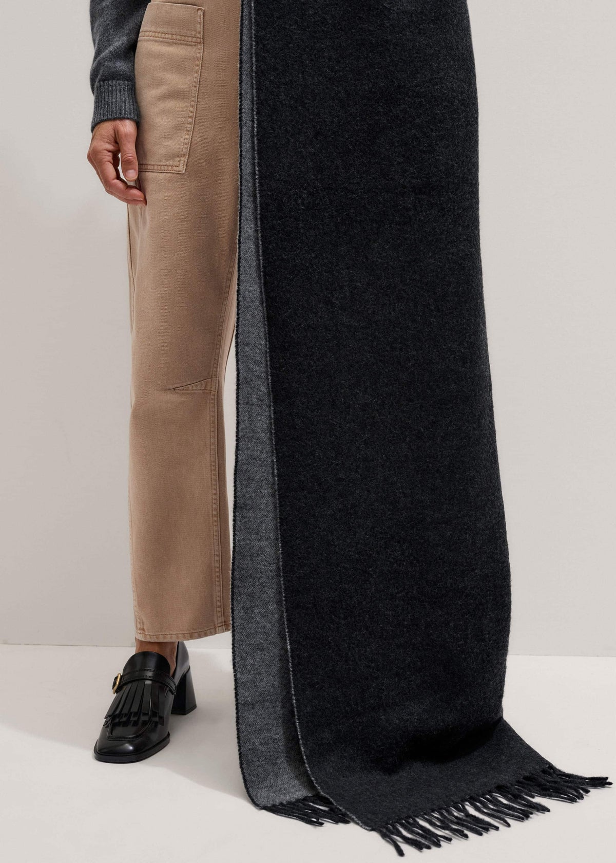 Gray Cashmere Blend Travel Scarf | ME+EM Accessories