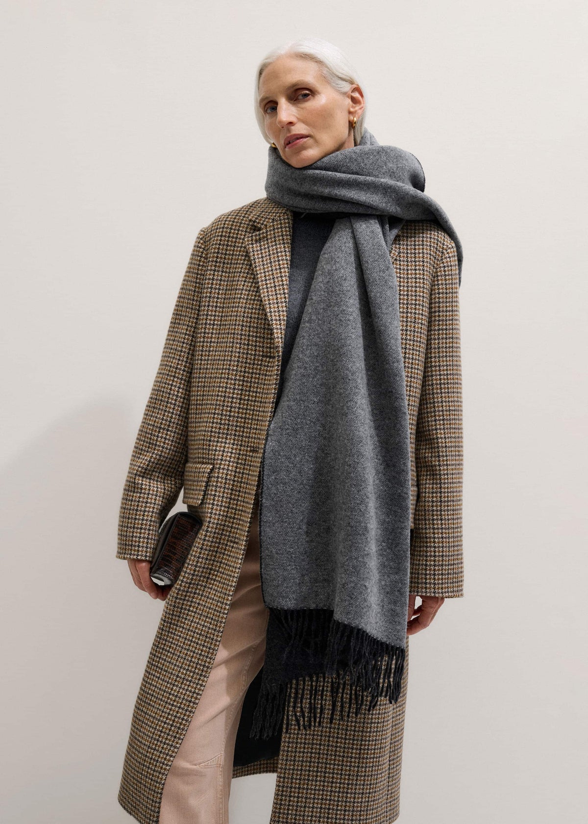 Gray Cashmere Blend Travel Scarf | ME+EM Accessories