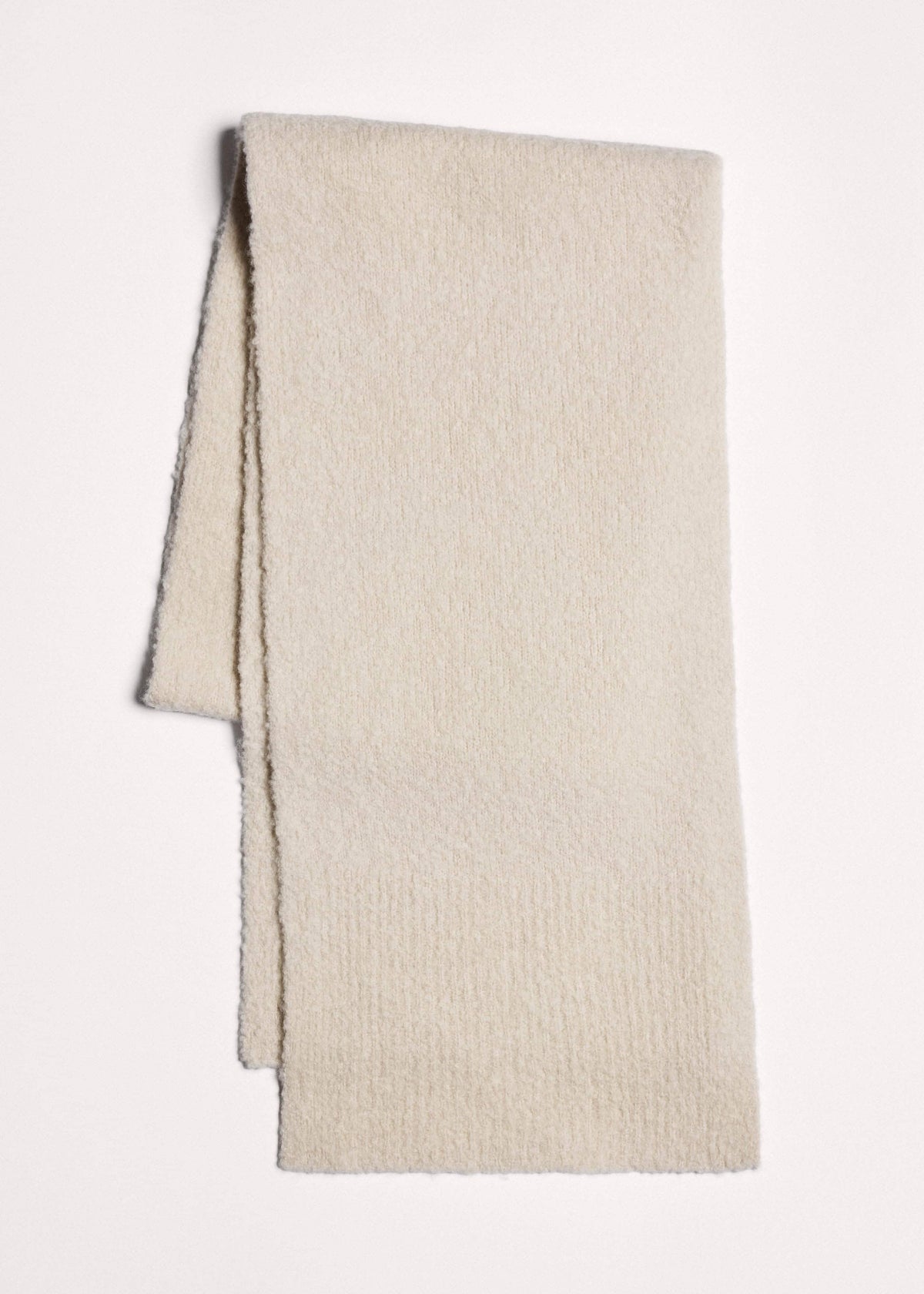 Oatmeal Merino Wool Bouclé Knit Scarf | ME+EM Accessories