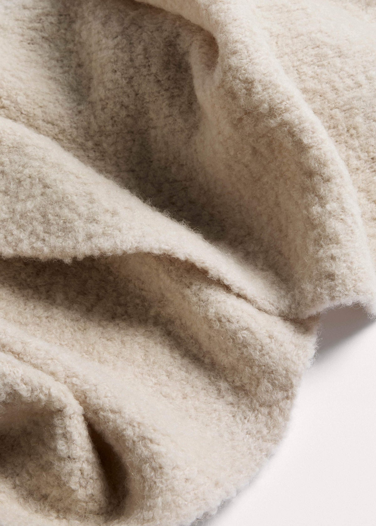 Oatmeal Merino Wool Bouclé Knit Scarf | ME+EM Accessories