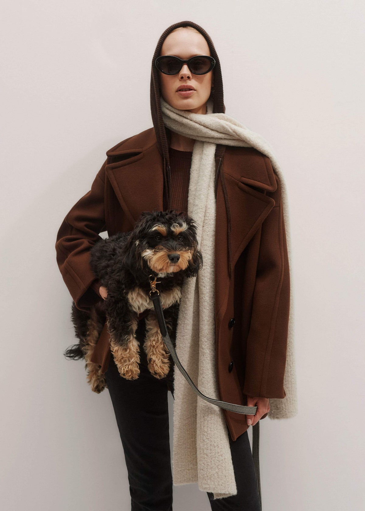 Oatmeal Merino Wool Bouclé Knit Scarf | ME+EM Accessories