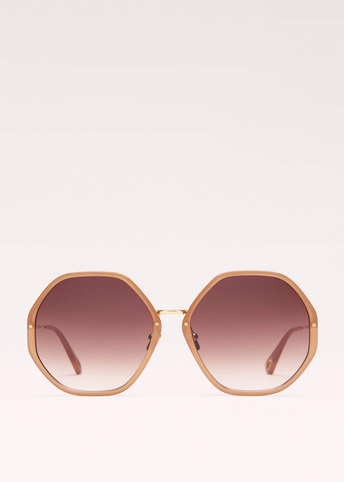 Smokey Nude Heptagonal Frame Sunglasses | ME+EM Accessories