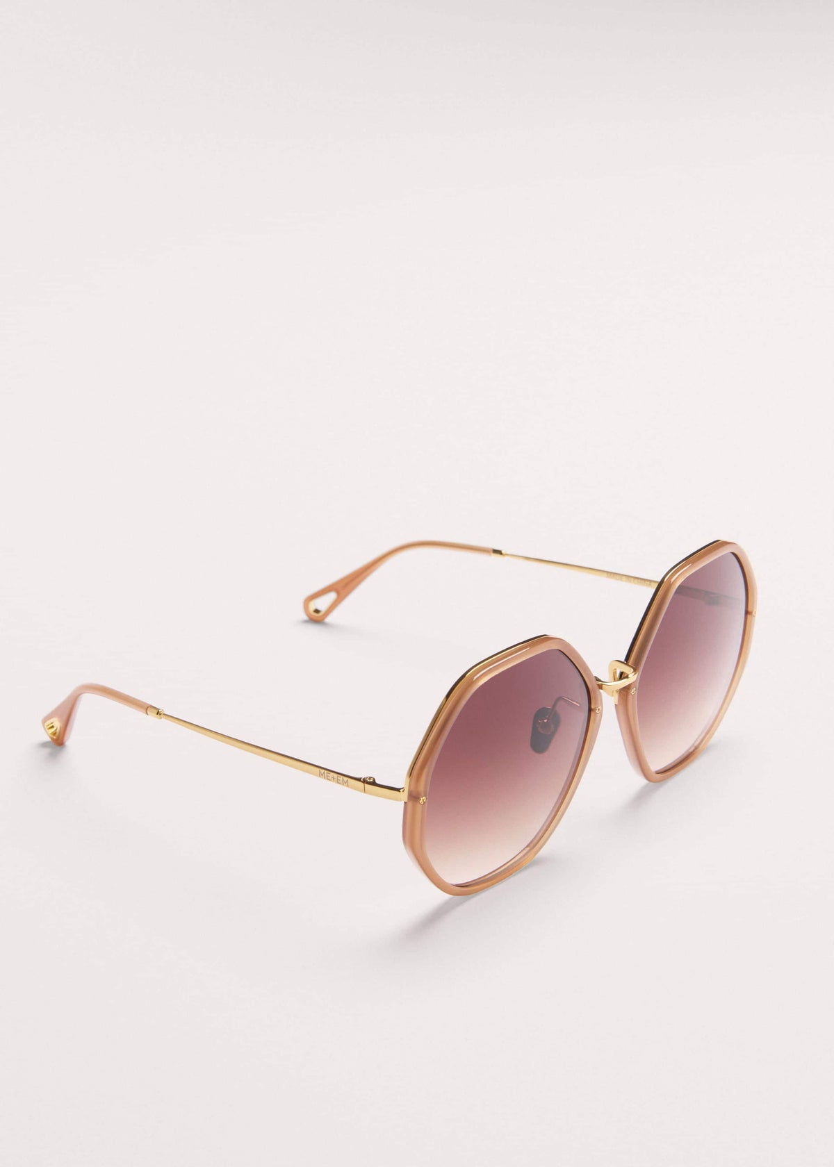 Smokey Nude Heptagonal Frame Sunglasses | ME+EM Accessories