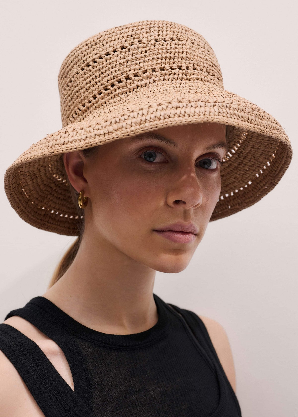 Brown Summer Raffia Bucket Hat | ME+EM Accessories