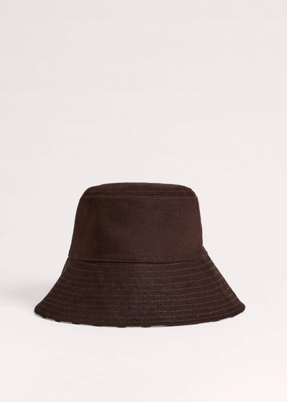 Brown Striped Reversible Bucket Hat | ME+EM Accessories