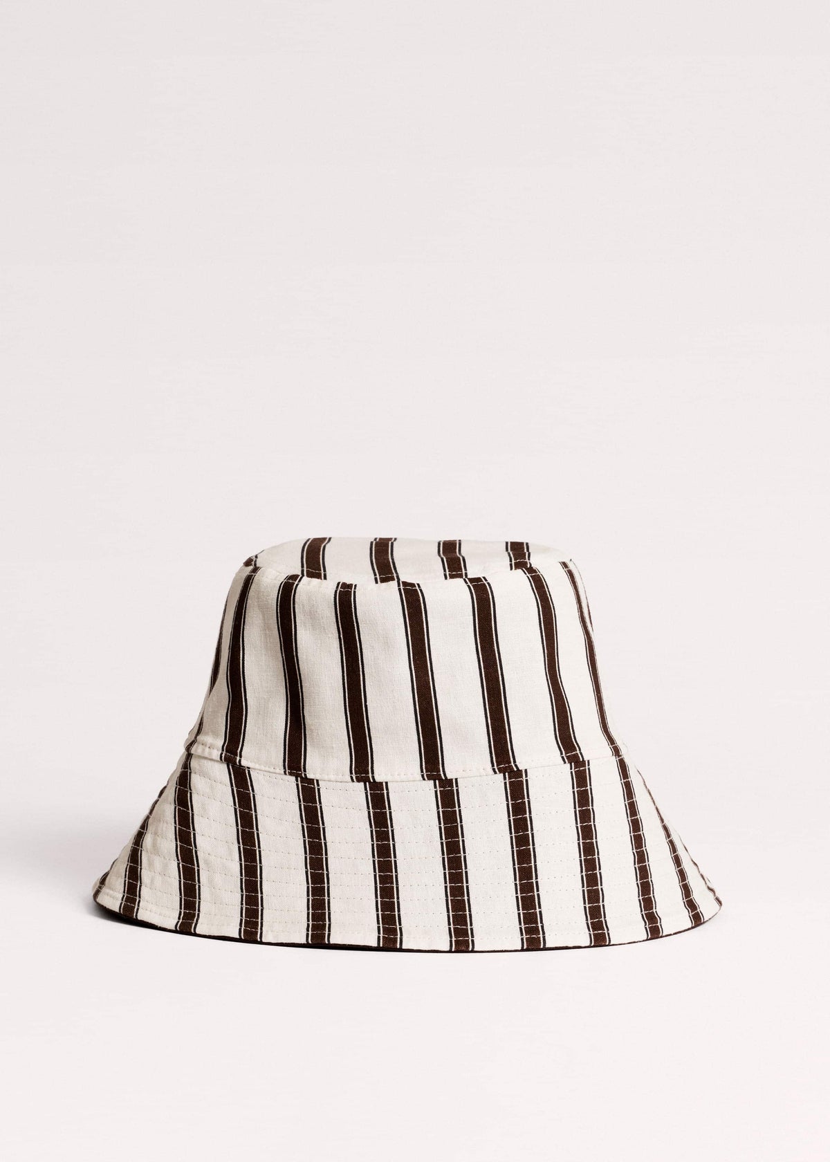 Brown Striped Reversible Bucket Hat | ME+EM Accessories