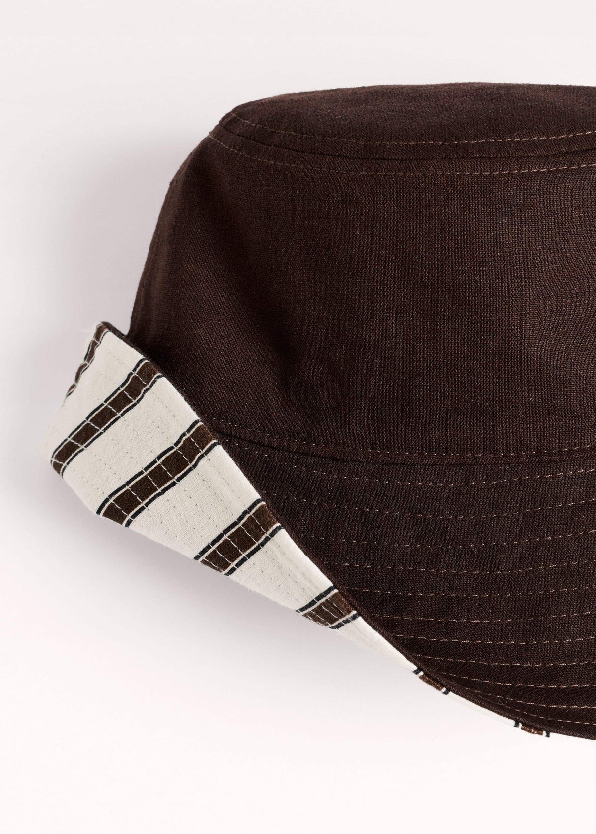 Brown Striped Reversible Bucket Hat | ME+EM Accessories